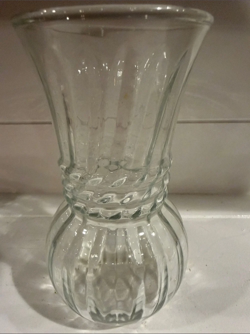 Vintage Clear Glass Decorative Vase